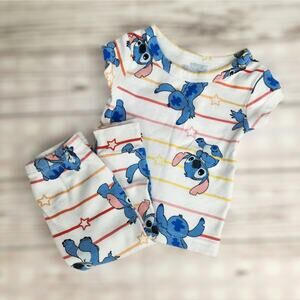 Disney Stitch Pajamas Set (Top & Bottom) Size 12M Short Sleeve